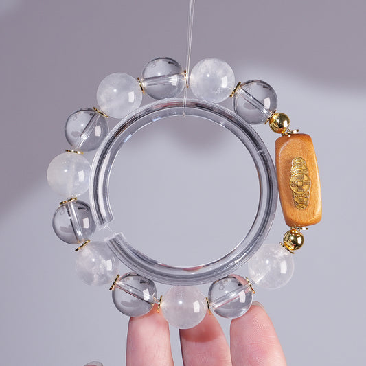 Bracelet｜"Protection" Clear Quartz & Moonstone for Energy, Sleep & Focus