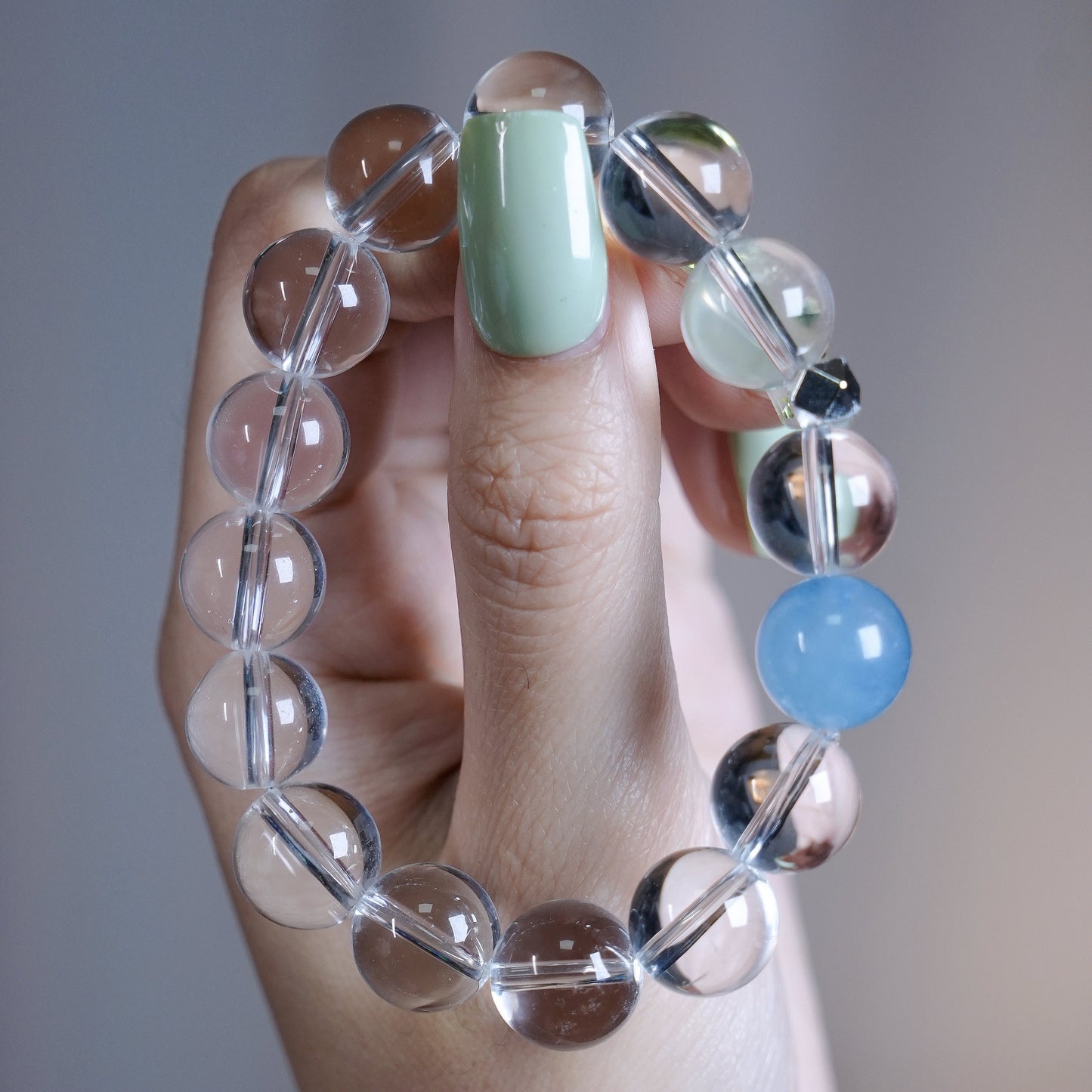 Bracelet｜"Distant Clouds Water" Clear Quartz & Aquamarine for Purification & Clarity