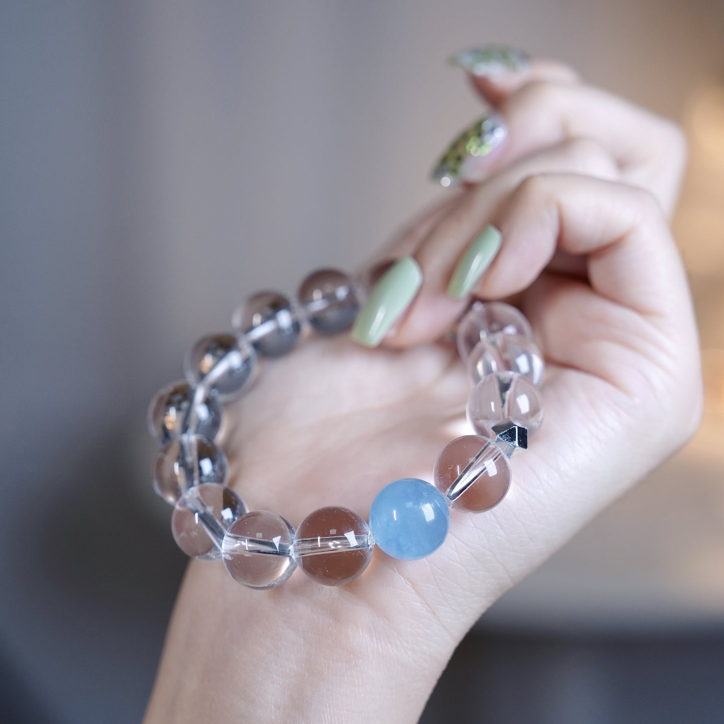 Bracelet｜"Distant Clouds Water" Clear Quartz & Aquamarine for Purification & Clarity