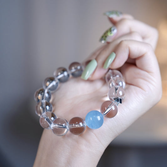 Bracelet｜"Distant Clouds Water" Clear Quartz & Aquamarine for Purification & Clarity