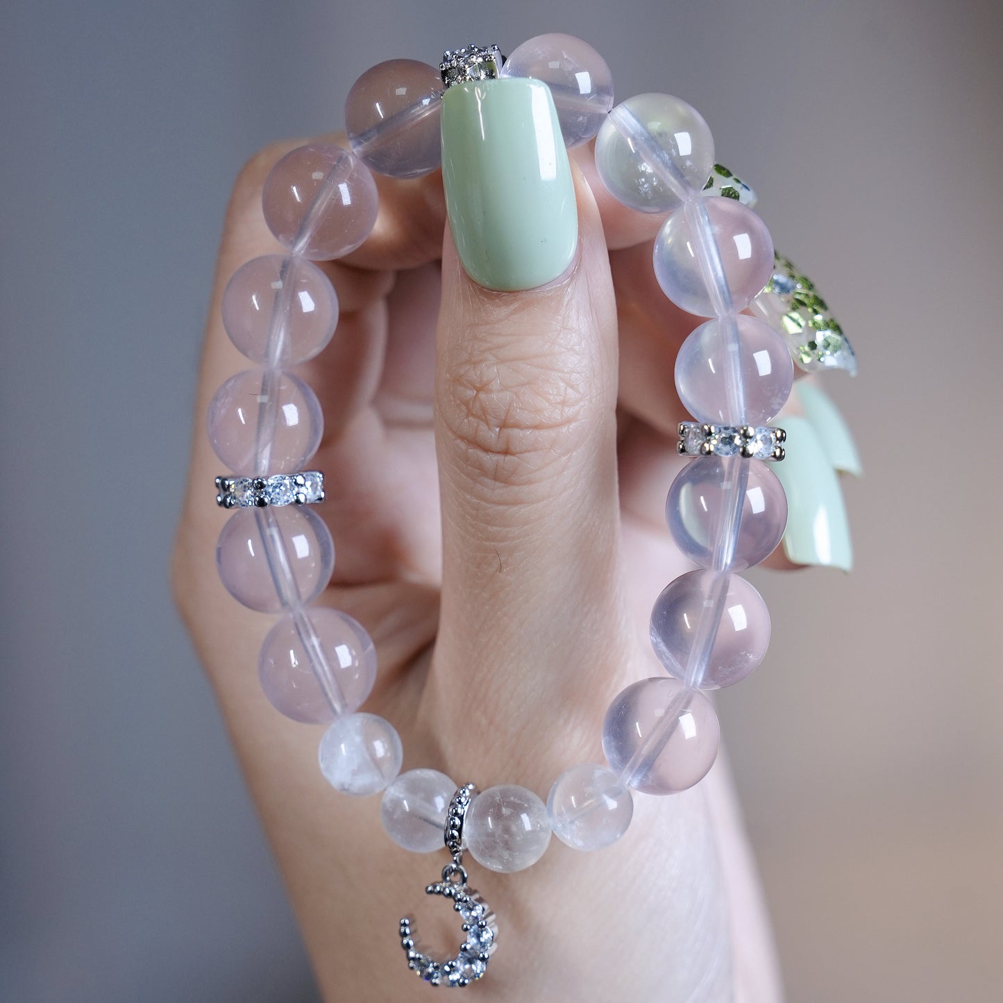 Bracelet｜"Mountain Cherry Moon" Star Rose Quartz & Moonstone for Love & Intuition