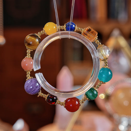 Bracelet｜"Rainbow Energy" Amethyst, Citrine & Gemstones for Wealth & Intuition