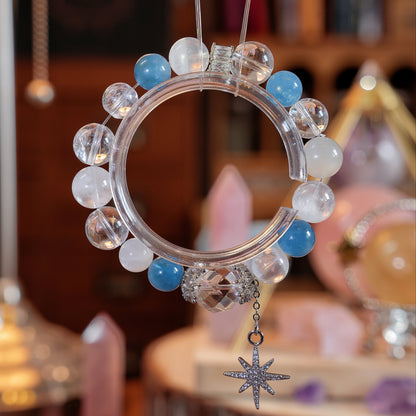 Bracelet｜"Pure Harmony" White Phantom & Aquamarine for Purification & Wealth