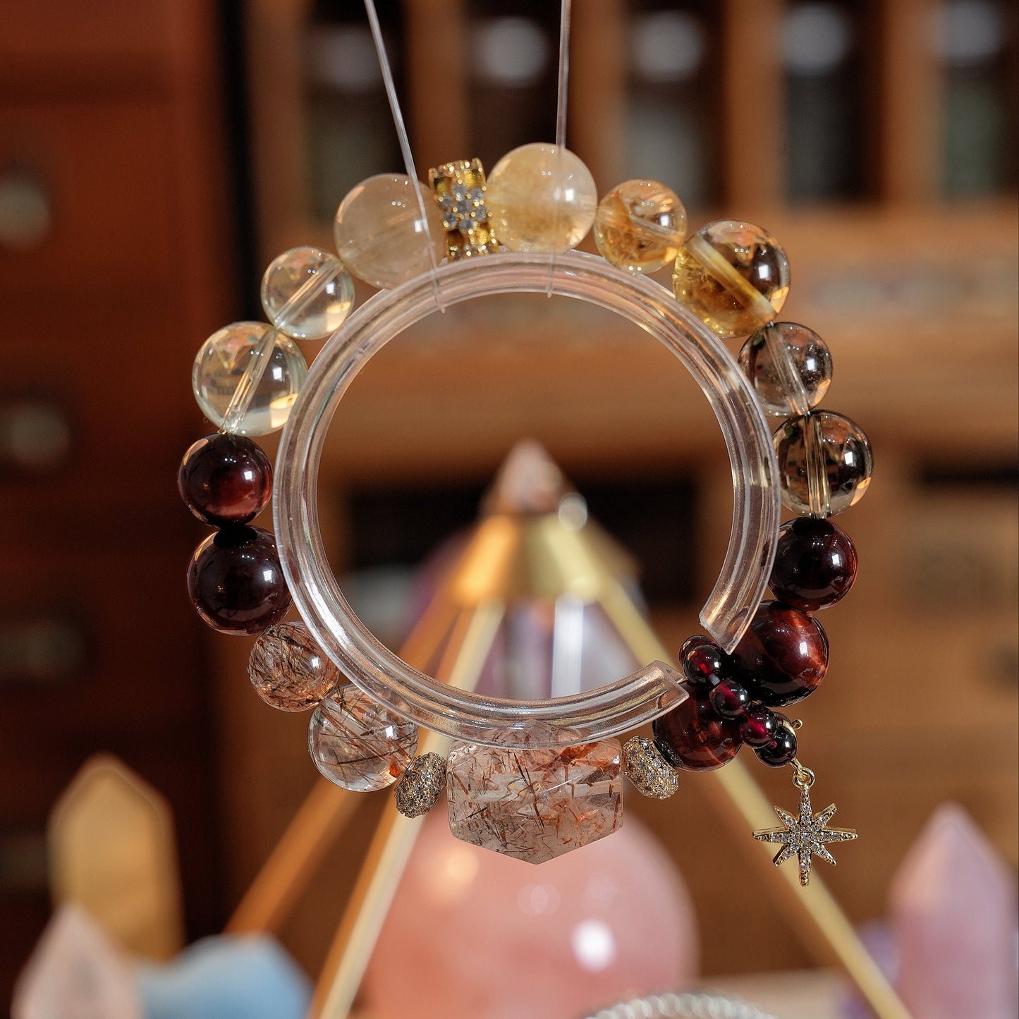 Bracelet｜"Abundant Millions" Black Rutilated Quartz & Red Tiger's Eye for Wealth & Vitality