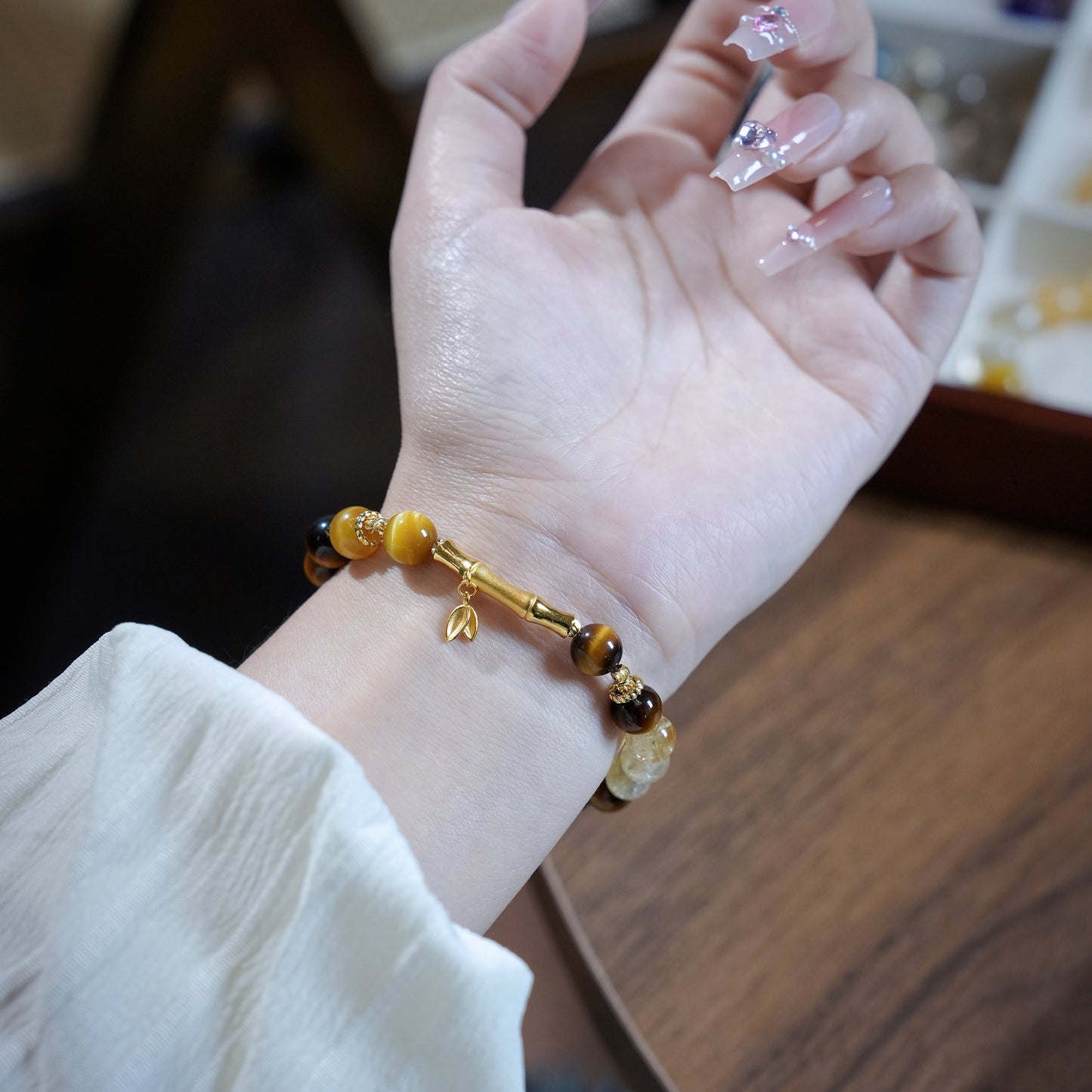 Bracelet｜"Lucky Wealth Bamboo" Tiger's Eye & Yellow Jasper for Grounded Prosperity