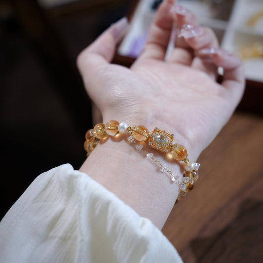 Bracelet｜"Wealth Attraction" Yellow Jasper & Pearl for Prosperity & Elegance