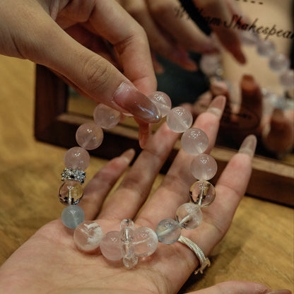 Bracelet｜"Spring Breeze Smile" Pink Quartz & Aquamarine for Charm & Purification