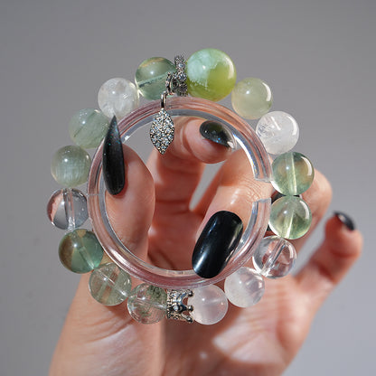 Bracelet｜"Jade Leaves Golden Branches" Green Phantom & White Phantom for Career