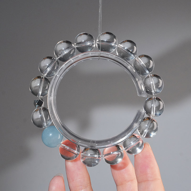 Bracelet｜"Distant Clouds Water" Clear Quartz & Aquamarine for Purification & Clarity