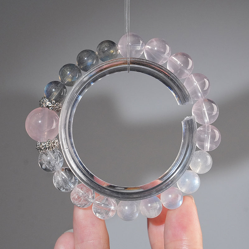 Bracelet｜"Pink Kite Dream" Rose Quartz & Moonstone for Love & Dreams
