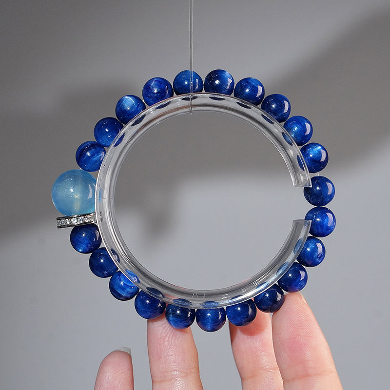 Bracelet｜"Prussian Blue Harmony" Kyanite & Aquamarine for Calm & Communication