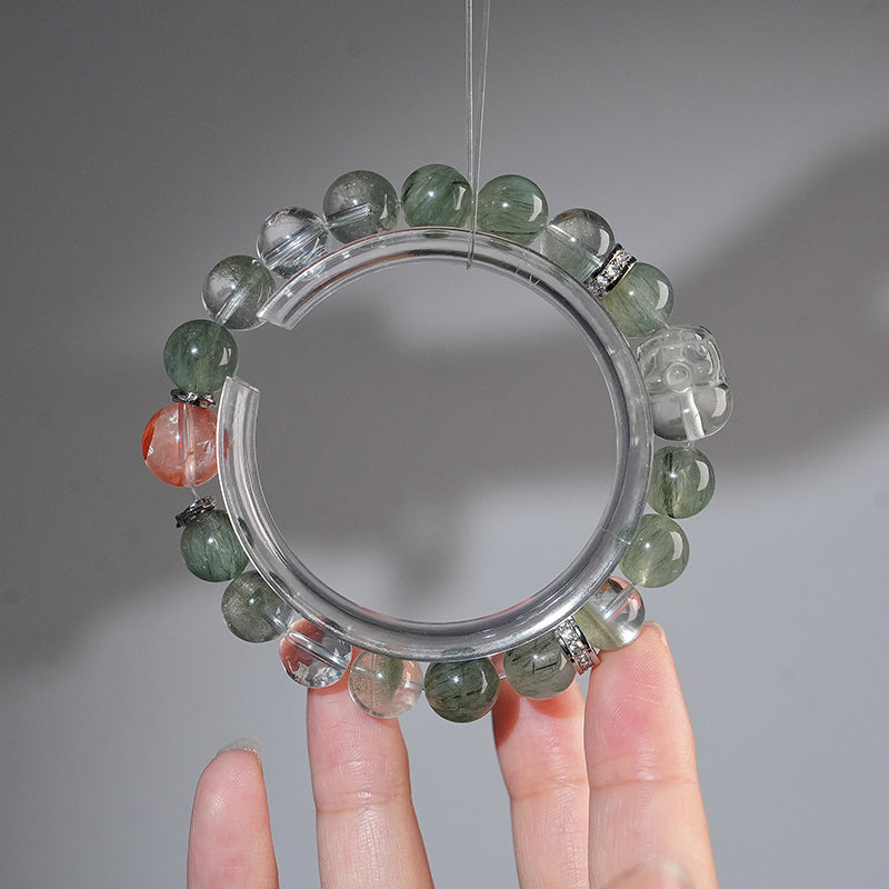 Bracelet｜"Wealth Blossom Pixiu" Green Rutilated Quartz for Prosperity & Success
