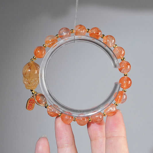 Bracelet｜"Maple Syrup Aventurine" Red Aventurine & Citrine for Wealth & Luck