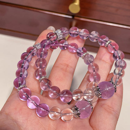 Bracelet｜"Focus & Protection" Brazilian Amethyst & Clear Quartz for Study & Protection