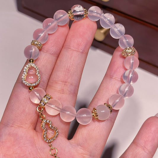 Bracelet｜"Blessing Wealth Wrap" Jelly Rose Quartz & Moonstone for Love & Fortune
