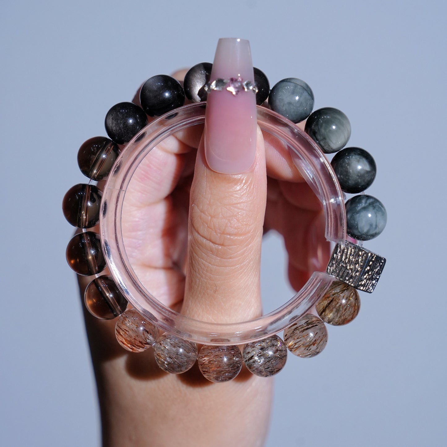 Bracelet｜"Spring Water" Hawk's Eye & Super Seven for Insight & Vitality