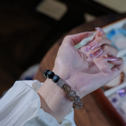 Bracelet｜"Spring Water" Hawk's Eye & Super Seven for Insight & Vitality