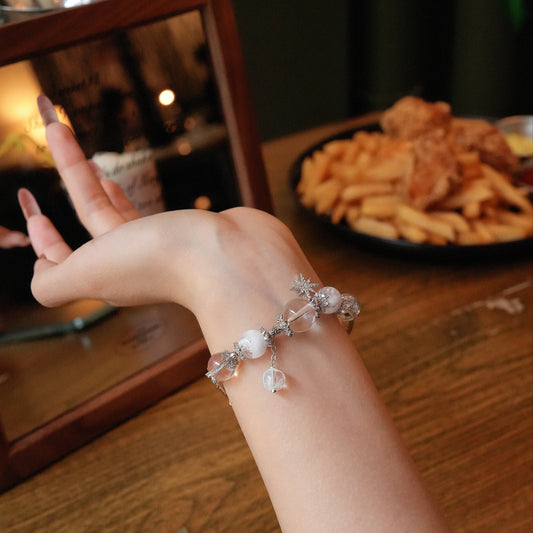 Bracelet｜"Zero Degree Ice" Clear Quartz & Snow Quartz for Purification