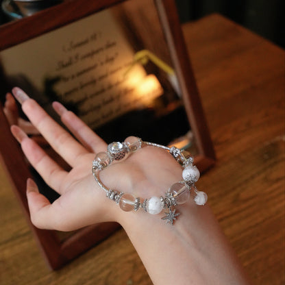 Bracelet｜"Zero Degree Ice" Clear Quartz & Snow Quartz for Purification