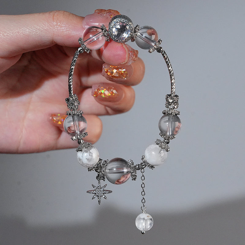 Bracelet｜"Zero Degree Ice" Clear Quartz & Snow Quartz for Purification