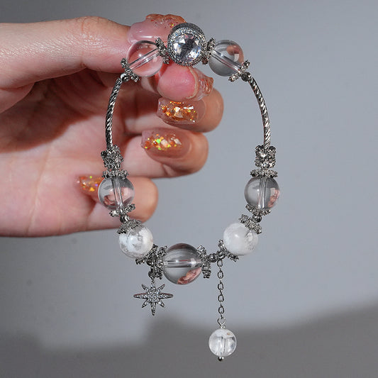 Bracelet｜"Zero Degree Ice" Clear Quartz & Snow Quartz for Purification