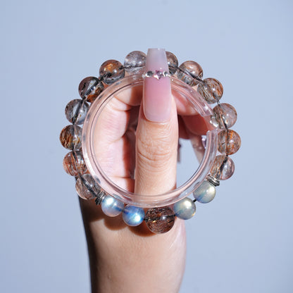 Bracelet｜"Southern Dynasty Dream" Black Gold Super Seven & Moonstone for Energy & Calm