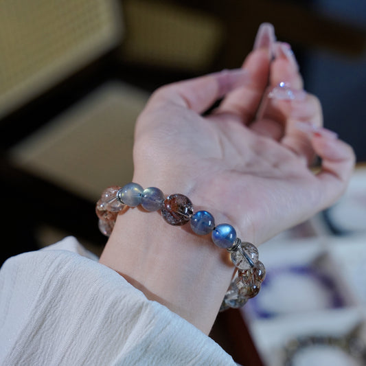 Bracelet｜"Southern Dynasty Dream" Black Gold Super Seven & Moonstone for Energy & Calm