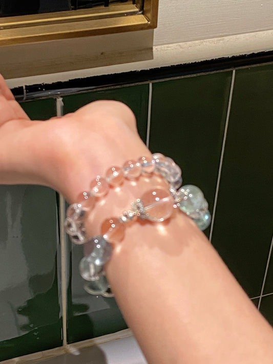 Bracelet｜"Spring Harmony Guardian" Fluorite & Clear Quartz for Energy Protection