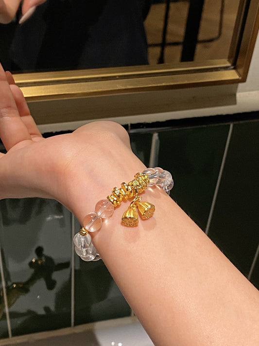 Bracelet｜"Lotus Twin Flame" Clear Quartz for Eternal Protection