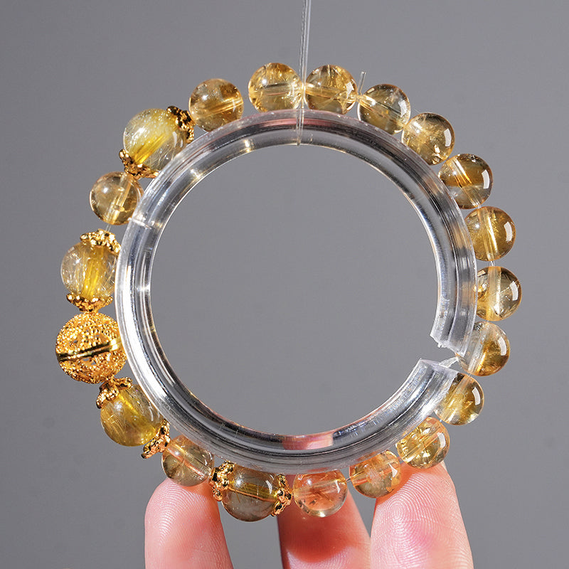 Bracelet｜"Sunset Gold Fusion" Pyrite & Golden Rutilated Quartz for Wealth Abundance