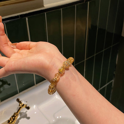 Bracelet｜"Sunset Gold Fusion" Pyrite & Golden Rutilated Quartz for Wealth Abundance