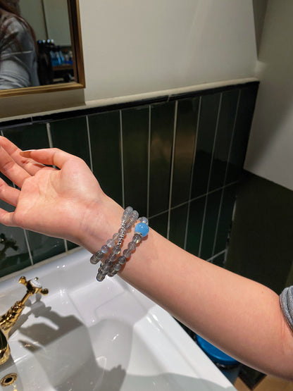Multi-wrap Bracelet｜"Moonlit Ocean Wish" Moonstone & Aquamarine for Healing & Manifestation