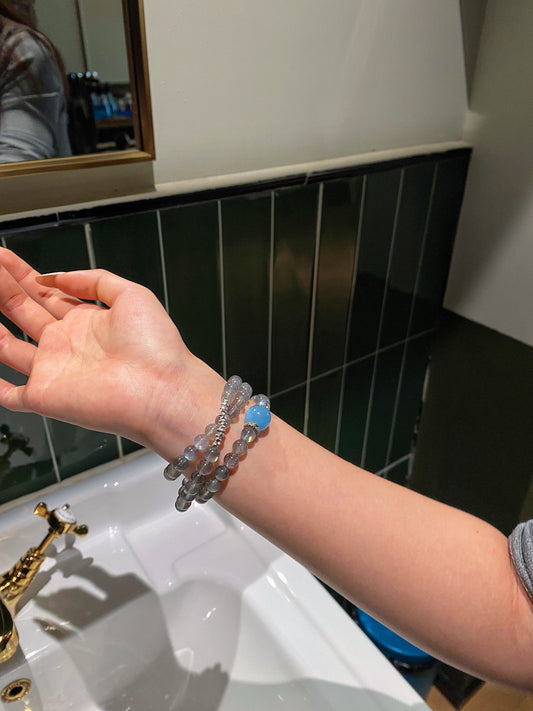 Multi-wrap Bracelet｜"Moonlit Ocean Wish" Moonstone & Aquamarine for Healing & Manifestation