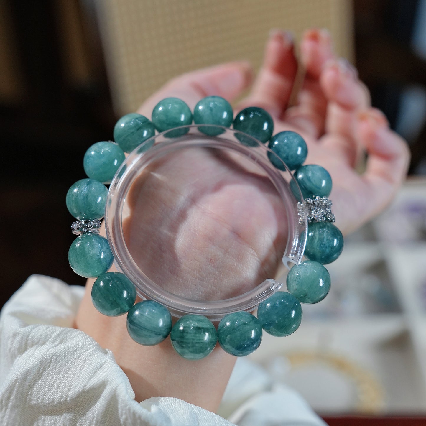Bracelet｜"Green Waters Blue Mountains" Green-Blue Crystal for Purification & Intuition