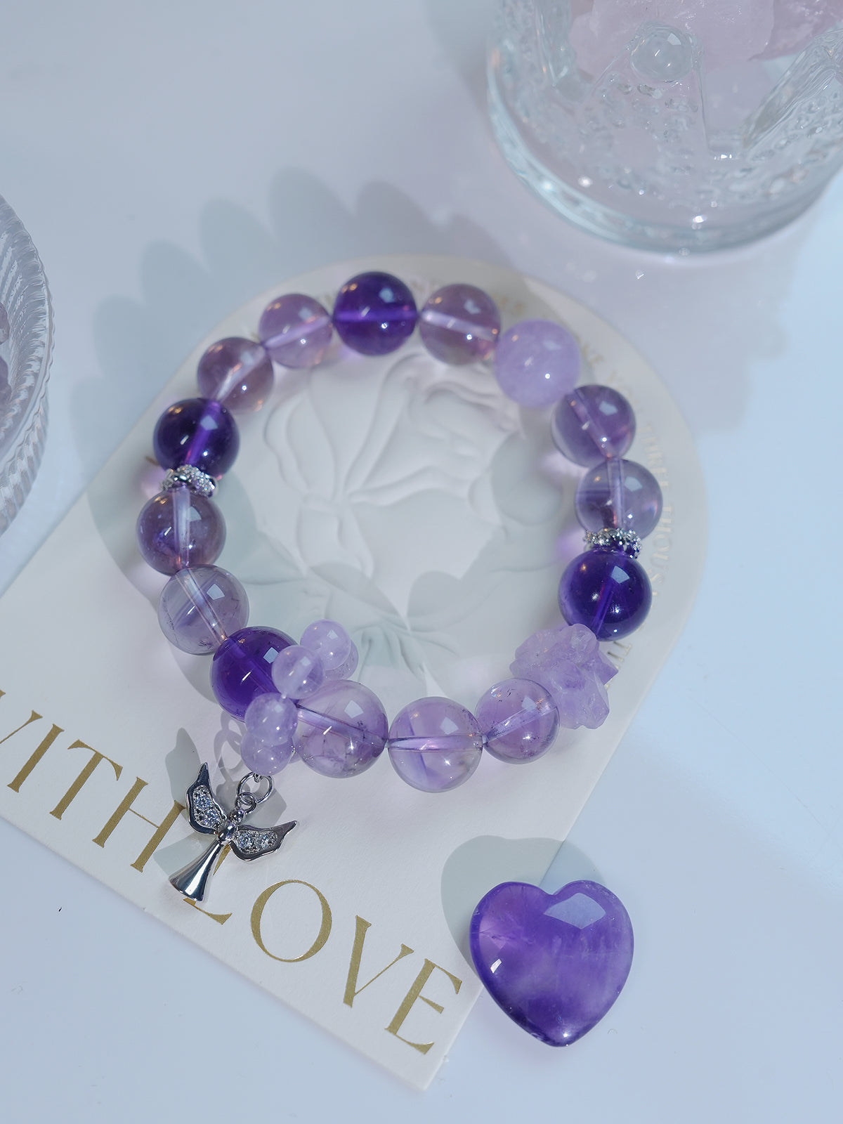 Bracelet｜"Amethyst Athena" Purple Aura Quartz for Wisdom & Guard