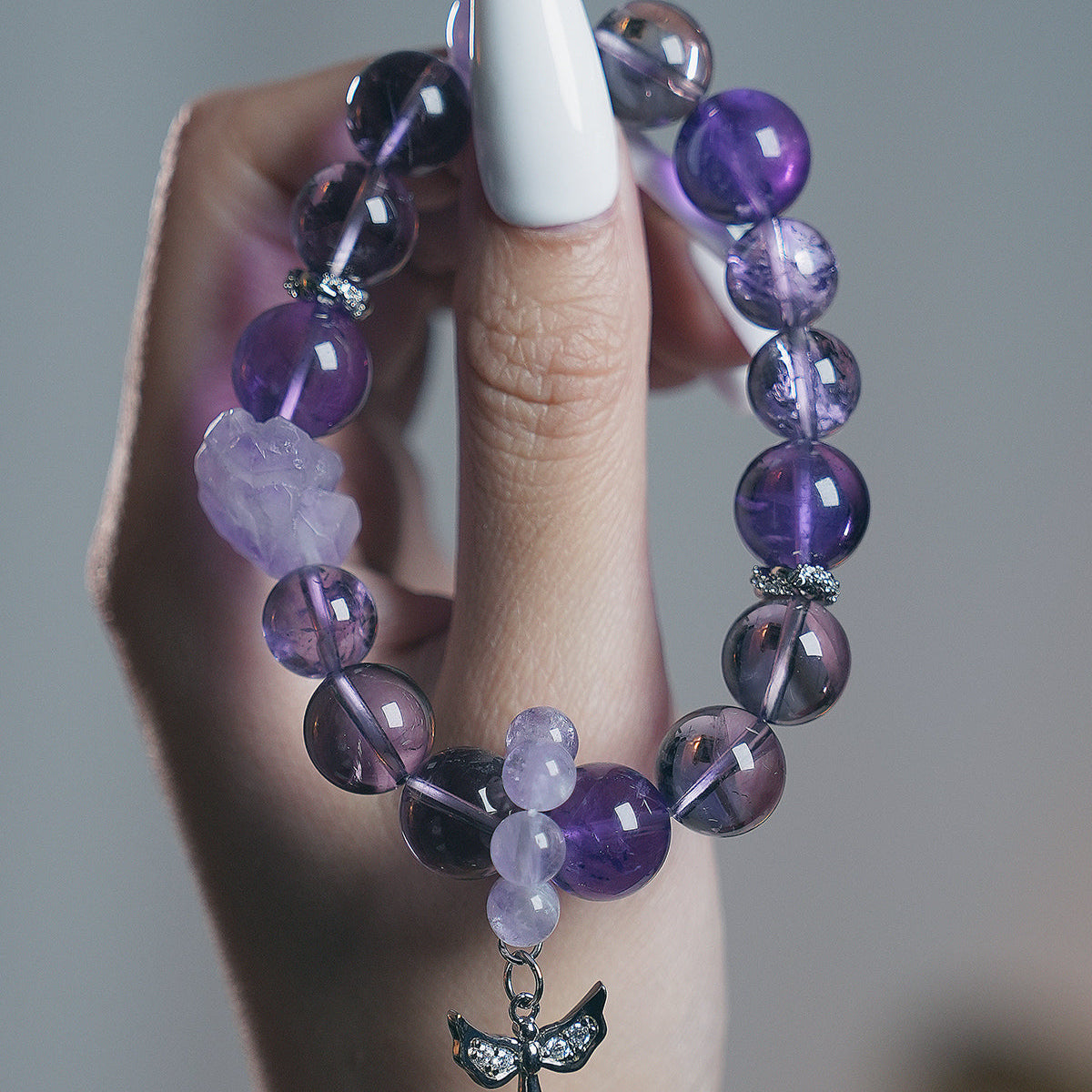 Bracelet｜"Amethyst Athena" Purple Aura Quartz for Wisdom & Guard
