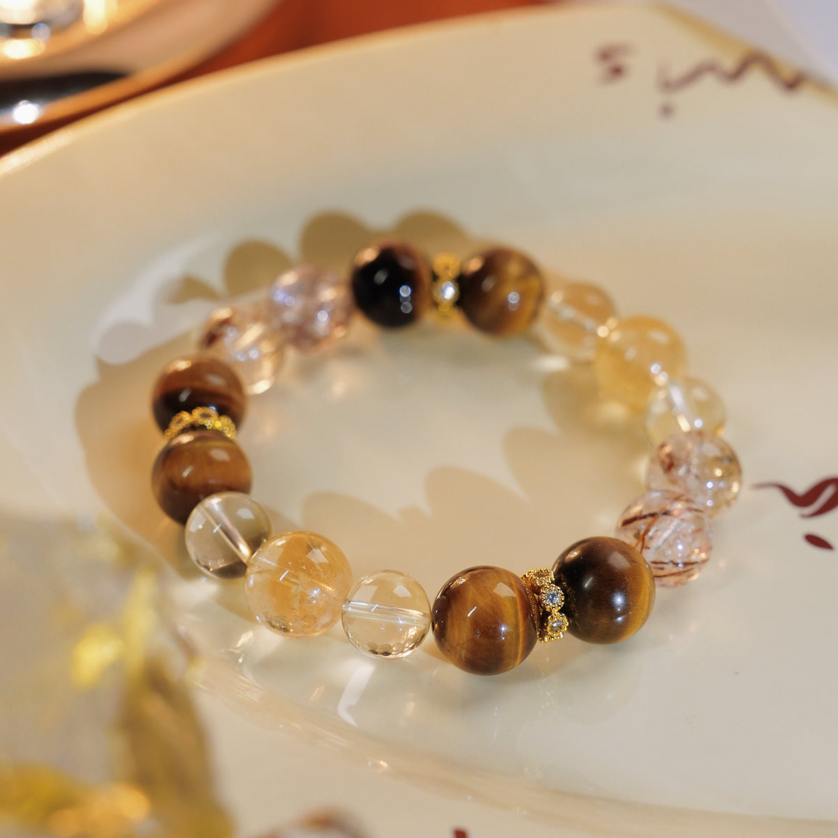 Bracelet｜"Wealth Dominator" Tiger's Eye & Yellow Quartz for Fortune & Strength
