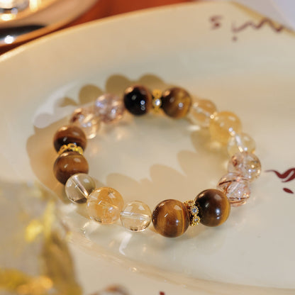 Bracelet｜"Wealth Dominator" Tiger's Eye & Yellow Quartz for Fortune & Strength