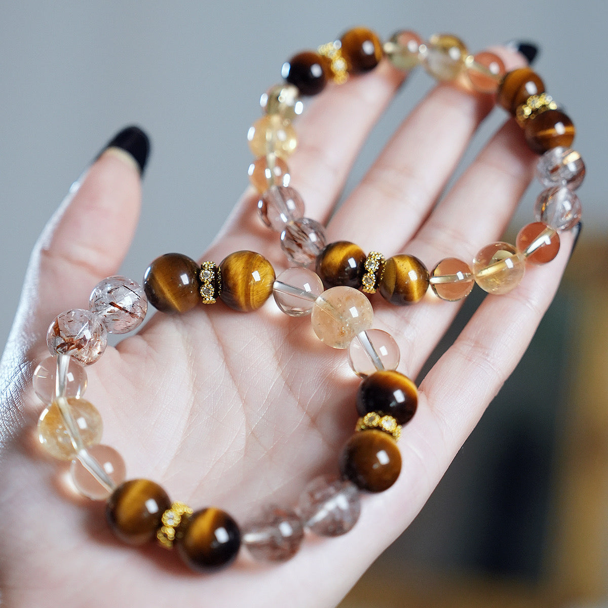 Bracelet｜"Wealth Dominator" Tiger's Eye & Yellow Quartz for Fortune & Strength