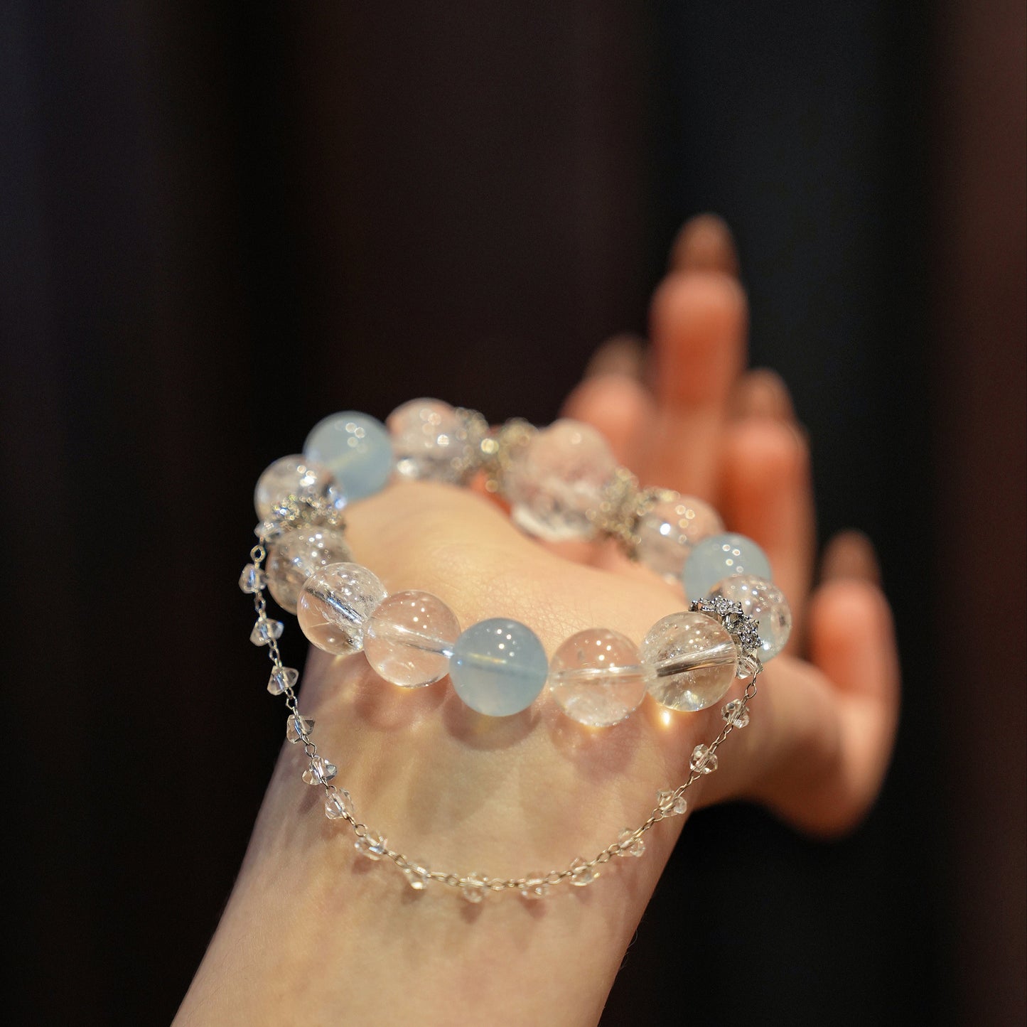Bracelet｜"Snow Over Peaks" Auralite & Aquamarine for Purification & Healing
