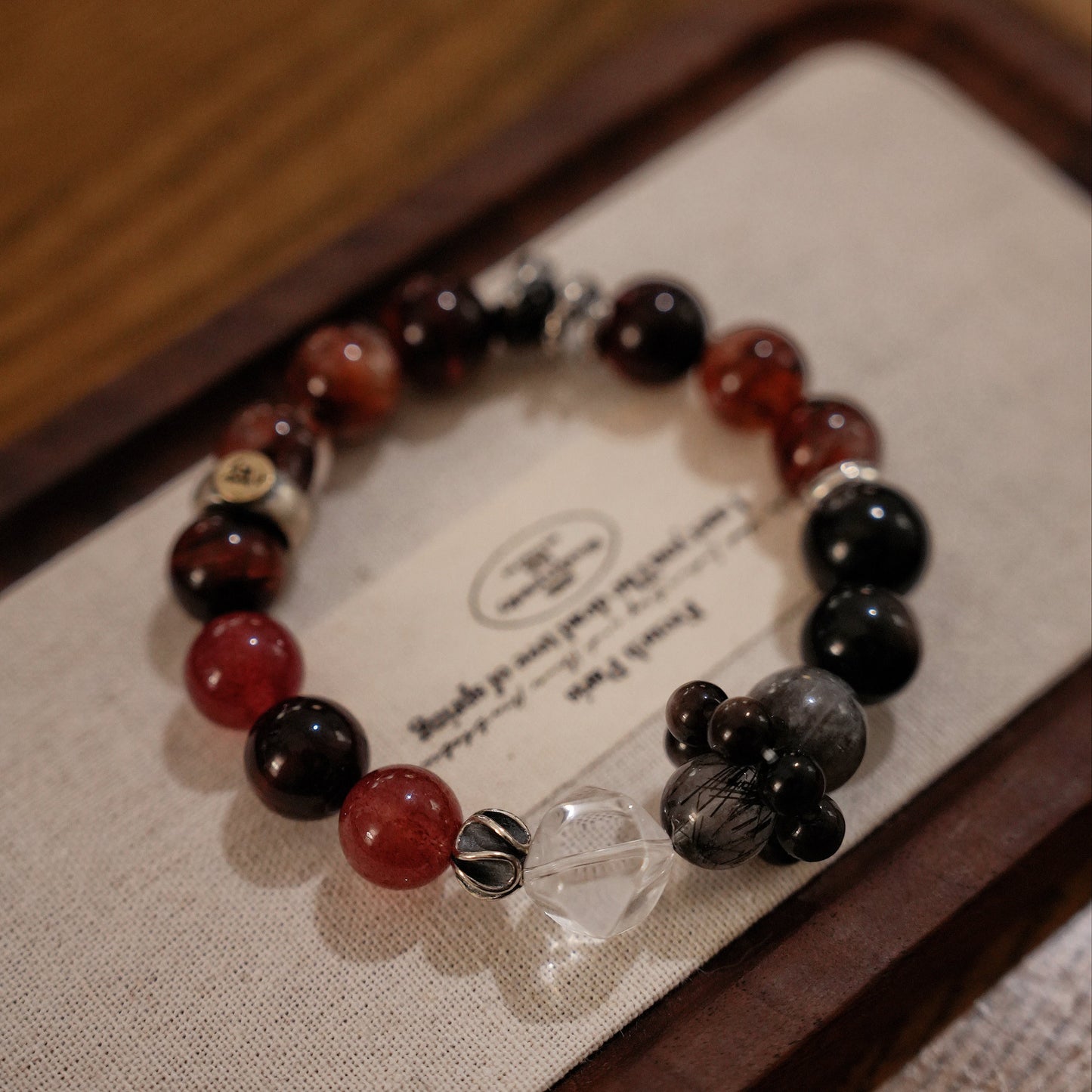 Guardian 「Snake」 Zodiac Bracelet | Red Crystals & Black Obsidian for Protection in Ben Ming Nian