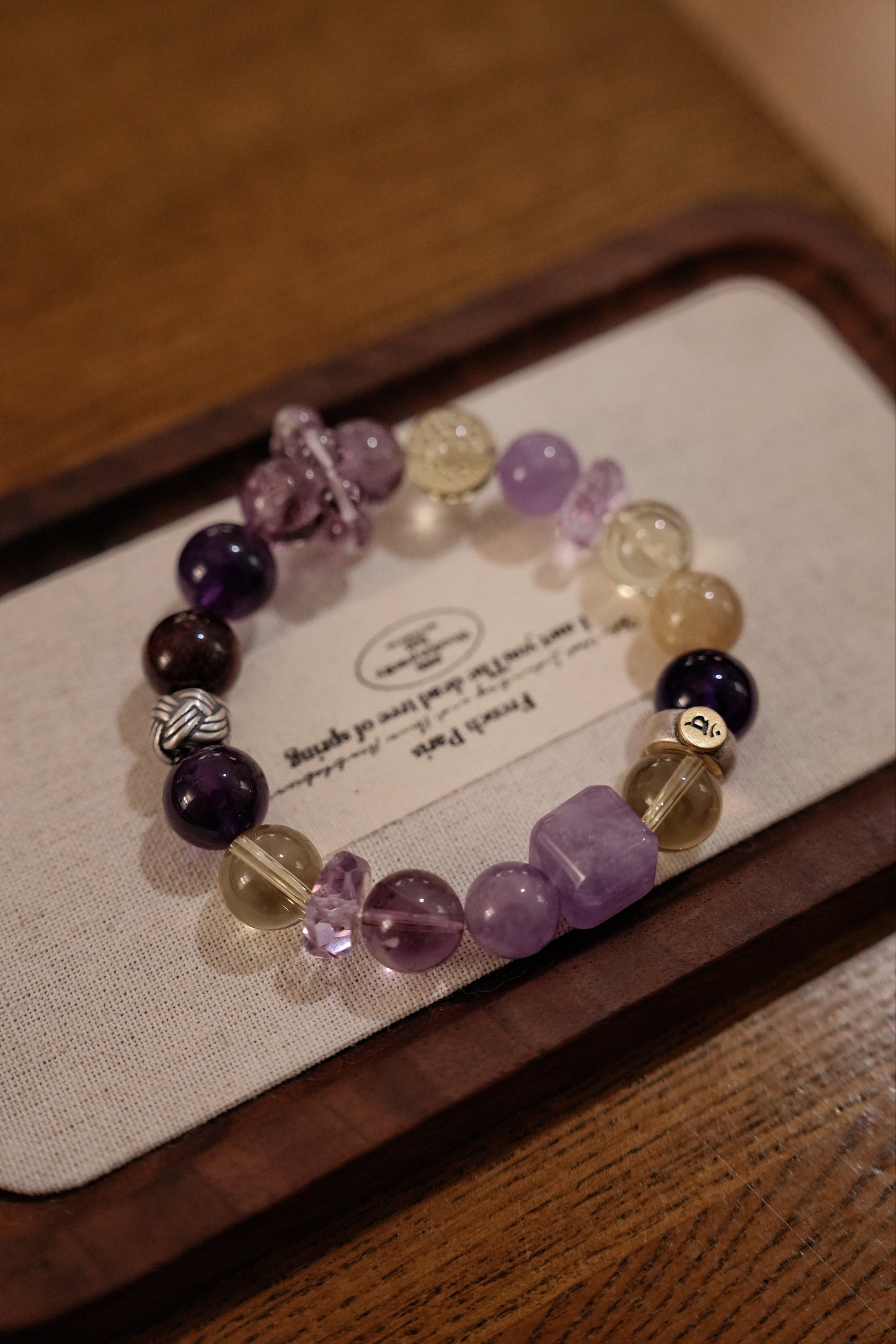 Blessed 「Monkey」 Zodiac Bracelet | Amethyst & Citrine for Wealth & Good Fortune