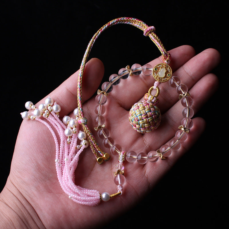Wish-Fulfilling Sphere in Crystal Bead Halo | Song Jin Embroidery Orb Charm