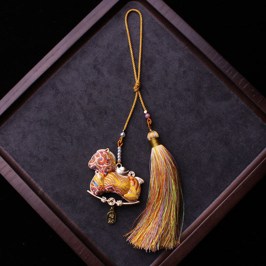 Double-Sided Embroidered Horse Charm | Tibetan Style Good Luck Charm