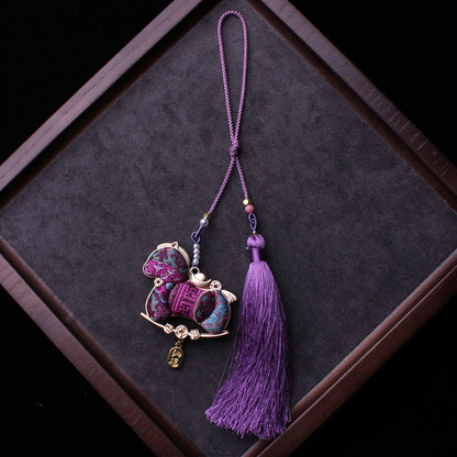 Double-Sided Embroidered Horse Charm | Tibetan Style Good Luck Charm