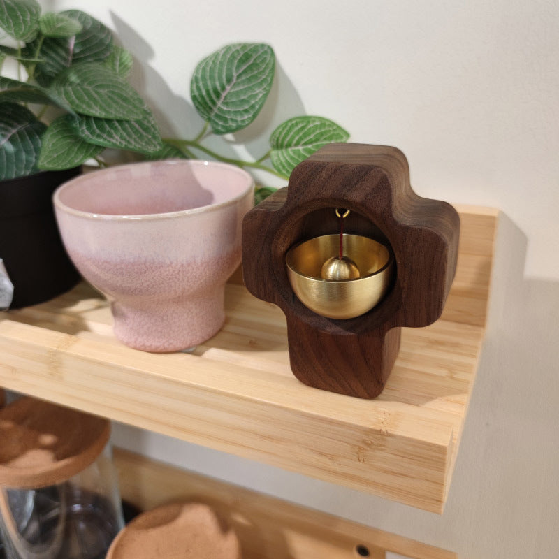 Cross-Shaped Wood Door Chime | Feng Shui Protection & Energy Cleansing