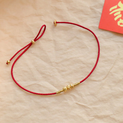 Red String Bracelet｜S925 Silver Gold Ingot Vajra Lucky Ball Dragon Design