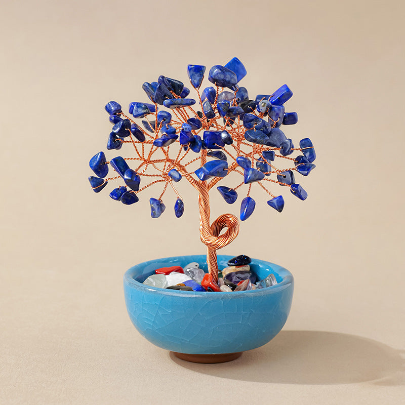 Lapis Lazuli Feng Shui Tree for Leadership | Authority & Decision Making Crystal Tree