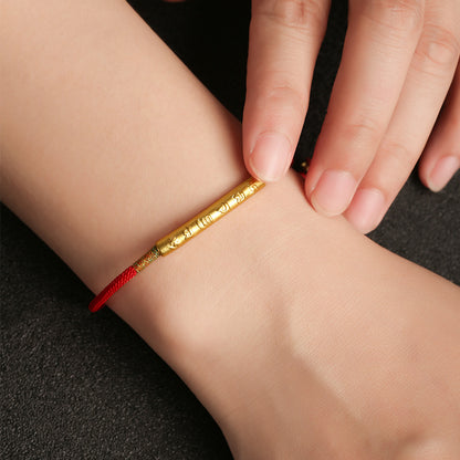 Red String Bracelet｜Tibetan Buddhist Handmade Mani Mantra Lucky Charm