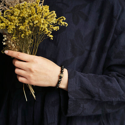 12 Zodiac Bracelet｜Black Obsidian Buddha Protection